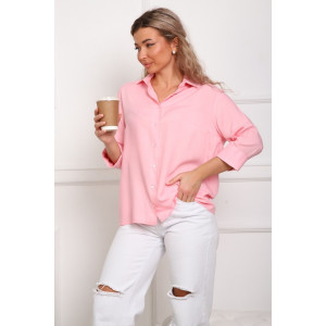 Рубашка женская №1097 штапель (р-ры: 46-54) розовый Рубашка женская №1097 штапель (р-ры: 46-54) розовый