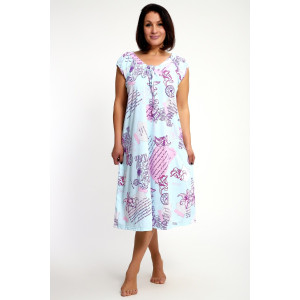 Сорочка женская №88131 кулирка (р-ры: 60-66) голубой Сорочка женская №88131 кулирка (р-ры: 60-66) голубой