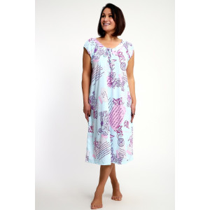 Сорочка женская №88131 кулирка (р-ры: 60-66) голубой Сорочка женская №88131 кулирка (р-ры: 60-66) голубой