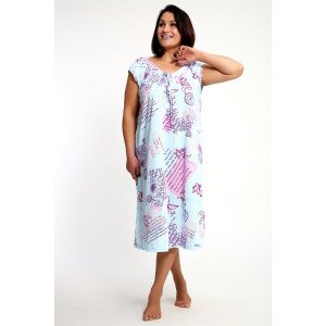 Сорочка женская №88131 кулирка (р-ры: 60-66) голубой Сорочка женская №88131 кулирка (р-ры: 60-66) голубой