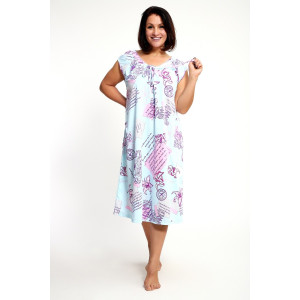 Сорочка женская №88131 кулирка (р-ры: 60-66) голубой Сорочка женская №88131 кулирка (р-ры: 60-66) голубой