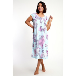 Сорочка женская №88131 кулирка (р-ры: 60-66) голубой Сорочка женская №88131 кулирка (р-ры: 60-66) голубой