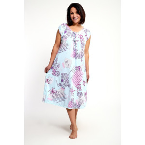 Сорочка женская №88131 кулирка (р-ры: 60-66) голубой Сорочка женская №88131 кулирка (р-ры: 60-66) голубой