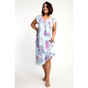 Сорочка женская №88131 кулирка (р-ры: 60-66) голубой Сорочка женская №88131 кулирка (р-ры: 60-66) голубой