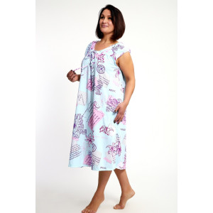 Сорочка женская №88131 кулирка (р-ры: 60-66) голубой Сорочка женская №88131 кулирка (р-ры: 60-66) голубой