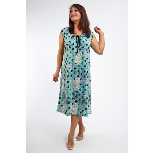Платье женское №88129 кулирка (р-ры: 56-70) ментол Платье женское №88129 кулирка (р-ры: 56-70) ментол