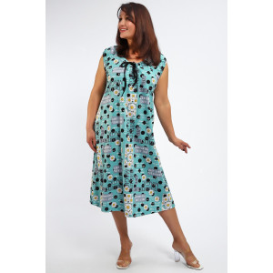 Платье женское №88129 кулирка (р-ры: 56-70) ментол Платье женское №88129 кулирка (р-ры: 56-70) ментол