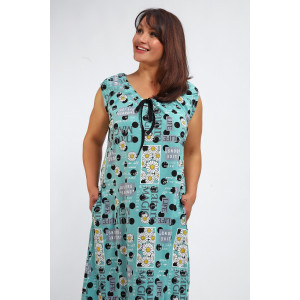 Платье женское №88129 кулирка (р-ры: 56-70) ментол Платье женское №88129 кулирка (р-ры: 56-70) ментол