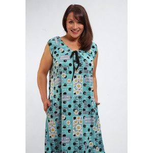Платье женское №88129 кулирка (р-ры: 56-70) ментол Платье женское №88129 кулирка (р-ры: 56-70) ментол