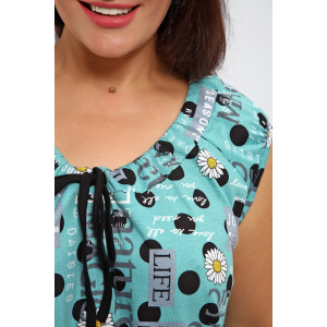 Платье женское №88129 кулирка (р-ры: 56-70) ментол Платье женское №88129 кулирка (р-ры: 56-70) ментол