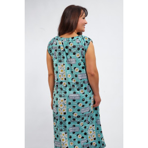 Платье женское №88129 кулирка (р-ры: 56-70) ментол Платье женское №88129 кулирка (р-ры: 56-70) ментол