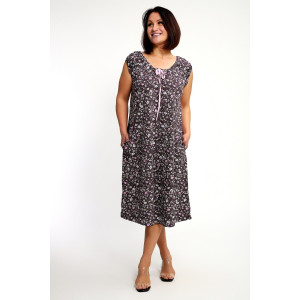 Платье женское №88129 кулирка (р-ры: 56-70) коричневый Платье женское №88129 кулирка (р-ры: 56-70) коричневый