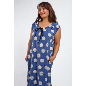 Платье женское №88129 кулирка (р-ры: 56-70) индиго Платье женское №88129 кулирка (р-ры: 56-70) индиго