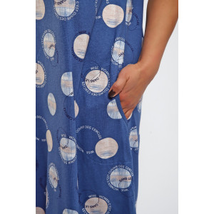 Платье женское №88129 кулирка (р-ры: 56-70) индиго Платье женское №88129 кулирка (р-ры: 56-70) индиго