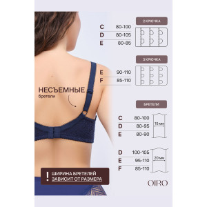 Бюстгальтер женский OIRO кружевной 2805 Molly темно-синий