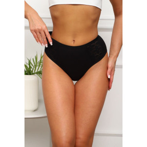 Трусы женские №64923 хлопок стрейч (р-ры: 50-54) черный Трусы женские №64923 хлопок стрейч (р-ры: 50-54) черный