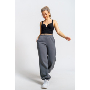 Брюки женские 981 футер 3-х нитка с начёсом пенье (р-ры: 42-52) серый Брюки женские 981 футер 3-х нитка с начёсом пенье (р-ры: 42-52) серый