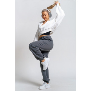 Брюки женские 981 футер 3-х нитка с начёсом пенье (р-ры: 42-52) серый Брюки женские 981 футер 3-х нитка с начёсом пенье (р-ры: 42-52) серый