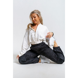 Брюки женские 981 футер 3-х нитка с начёсом пенье (р-ры: 42-52) черный винтаж Брюки женские 981 футер 3-х нитка с начёсом пенье (р-ры: 42-52) черный винтаж