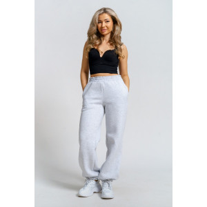 Брюки женские 981 футер 3-х нитка с начёсом пенье (р-ры: 42-52) серый меланж Брюки женские 981 футер 3-х нитка с начёсом пенье (р-ры: 42-52) серый меланж