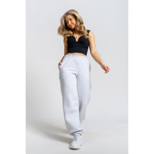 Брюки женские 981 футер 3-х нитка с начёсом пенье (р-ры: 42-52) серый меланж Брюки женские 981 футер 3-х нитка с начёсом пенье (р-ры: 42-52) серый меланж