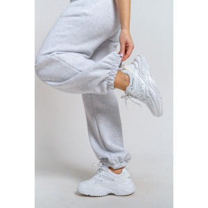 Брюки женские 981 футер 3-х нитка с начёсом пенье (р-ры: 42-52) серый меланж Брюки женские 981 футер 3-х нитка с начёсом пенье (р-ры: 42-52) серый меланж