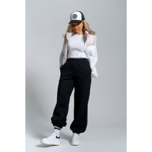 Брюки женские 981 футер 3-х нитка с начёсом пенье (р-ры: 42-52) черный Брюки женские 981 футер 3-х нитка с начёсом пенье (р-ры: 42-52) черный