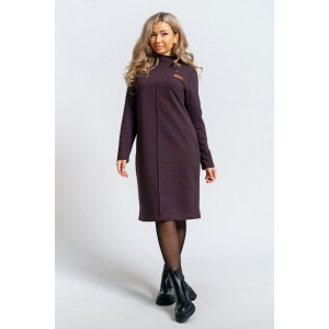 Платье женское 854 футер 2-х нитка с лайкрой (р-ры: 46-56) шоколад Платье женское 854 футер 2-х нитка с лайкрой (р-ры: 46-56) шоколад