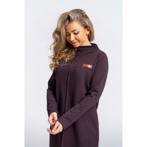 Платье женское 854 футер 2-х нитка с лайкрой (р-ры: 46-56) шоколад Платье женское 854 футер 2-х нитка с лайкрой (р-ры: 46-56) шоколад