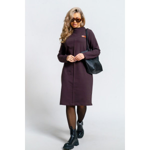 Платье женское 854 футер 2-х нитка с лайкрой (р-ры: 46-56) шоколад Платье женское 854 футер 2-х нитка с лайкрой (р-ры: 46-56) шоколад