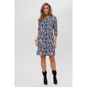 Платье женское П199 футер с лайкрой (р-ры: 46-60) темно-синий Платье женское П199 футер с лайкрой (р-ры: 46-60) темно-синий