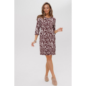 Платье женское П199 футер с лайкрой (р-ры: 46-60) винный Платье женское П199 футер с лайкрой (р-ры: 46-60) винный