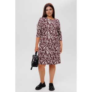 Платье женское П199 футер с лайкрой (р-ры: 46-60) винный Платье женское П199 футер с лайкрой (р-ры: 46-60) винный