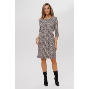 Платье женское П199 футер с лайкрой (р-ры: 46-60) бежевый Платье женское П199 футер с лайкрой (р-ры: 46-60) бежевый