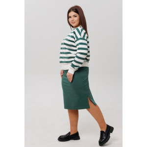 Костюм двойка женский К246 (с юбкой) футер 2-х нитка пенье (р-ры: 46-60) зеленый Костюм двойка женский К246 (с юбкой) футер 2-х нитка пенье (р-ры: 46-60) зеленый