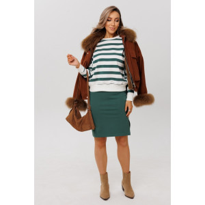 Костюм двойка женский К246 (с юбкой) футер 2-х нитка пенье (р-ры: 46-60) зеленый Костюм двойка женский К246 (с юбкой) футер 2-х нитка пенье (р-ры: 46-60) зеленый