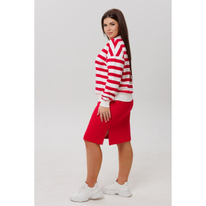 Костюм двойка женский К246 (с юбкой) футер 2-х нитка пенье (р-ры: 46-60) красный Костюм двойка женский К246 (с юбкой) футер 2-х нитка пенье (р-ры: 46-60) красный