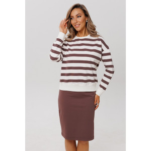 Костюм двойка женский К246 (с юбкой) футер 2-х нитка пенье (р-ры: 46-60) мокко Костюм двойка женский К246 (с юбкой) футер 2-х нитка пенье (р-ры: 46-60) мокко