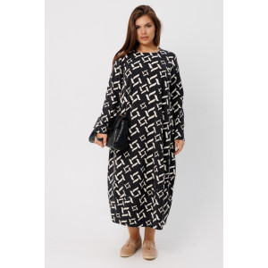 Платье женское П201 джерси набивная (р-ры: 50-60) чернильные ромбы Платье женское П201 джерси набивная (р-ры: 50-60) чернильные ромбы