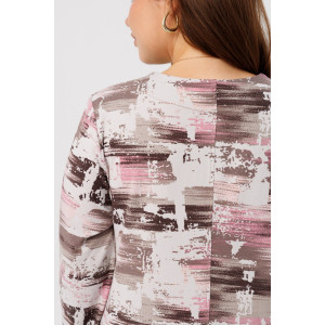 Платье женское П201 джерси набивная (р-ры: 50-60) розово-серый Платье женское П201 джерси набивная (р-ры: 50-60) розово-серый