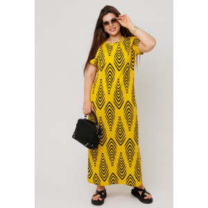 Платье женское П197 кулирка (р-ры: 46-60) желтый Платье женское П197 кулирка (р-ры: 46-60) желтый