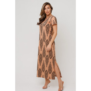 Платье женское П197 кулирка (р-ры: 46-60) бежевый Платье женское П197 кулирка (р-ры: 46-60) бежевый