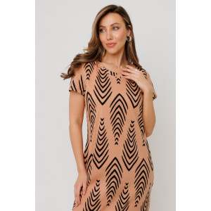 Платье женское П197 кулирка (р-ры: 46-60) бежевый Платье женское П197 кулирка (р-ры: 46-60) бежевый