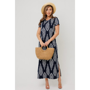 Платье женское П197 кулирка (р-ры: 46-60) темно-синий Платье женское П197 кулирка (р-ры: 46-60) темно-синий