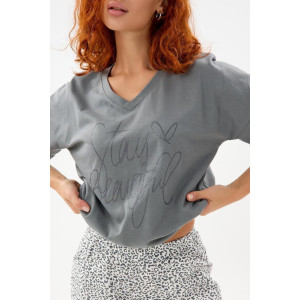 Пижама женская "Кэр Т" кулирка (р-ры: 44-62) серый Пижама женская "Кэр Т" кулирка (р-ры: 44-62) серый