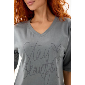 Пижама женская "Кэр Т" кулирка (р-ры: 44-62) серый Пижама женская "Кэр Т" кулирка (р-ры: 44-62) серый