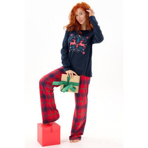 Пижама женская "Реджи НГ" кулирка (р-ры: 44-60) красный-синий Пижама женская "Реджи НГ" кулирка (р-ры: 44-60) красный-синий