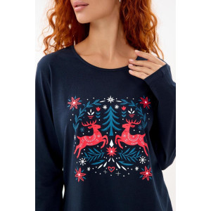 Пижама женская "Реджи НГ" кулирка (р-ры: 44-60) красный-синий Пижама женская "Реджи НГ" кулирка (р-ры: 44-60) красный-синий