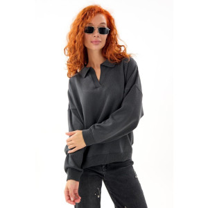 Джемпер женский "Феникс С" вязаное полотно (р-ры: 44-58) темно-серый Джемпер женский "Феникс С" вязаное полотно (р-ры: 44-58) темно-серый