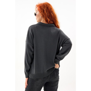 Джемпер женский "Феникс С" вязаное полотно (р-ры: 44-58) темно-серый Джемпер женский "Феникс С" вязаное полотно (р-ры: 44-58) темно-серый
